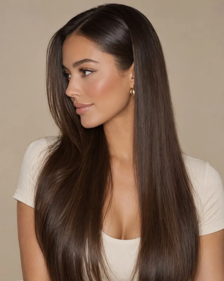 Sleek and straight blowout — smooth, glossy finish